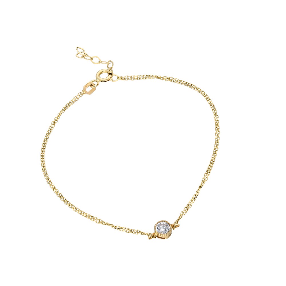 Glorria 14k Solid Gold Solitaire Bracelet