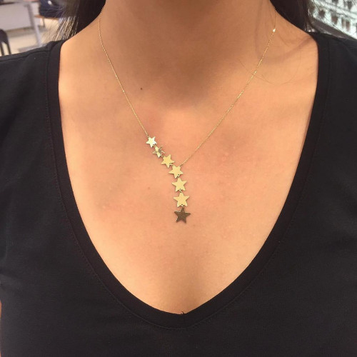 Glorria 14k Solid Gold Star Necklace Glorria 14k Solid Gold Star Necklace