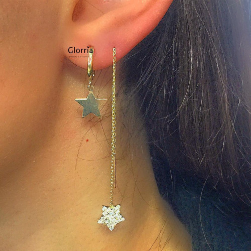 Glorria 14k Solid Gold Star Earring Glorria 14k Solid Gold Star Earring