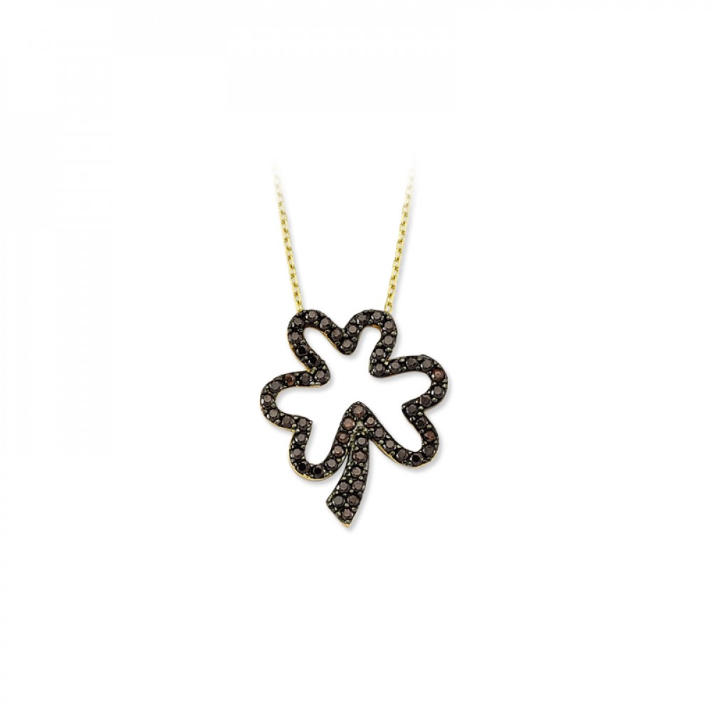 Glorria 14k Solid Gold Clover Necklace