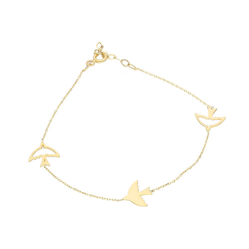 Glorria 14k Solid Gold Ankle Bird Bracelet Glorria 14k Solid Gold Ankle Bird Bracelet