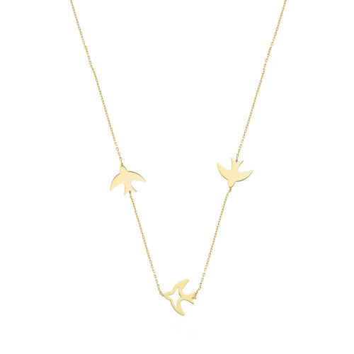 Glorria 14k Solid Gold Ankle Bird Necklace Glorria 14k Solid Gold Ankle Bird Necklace