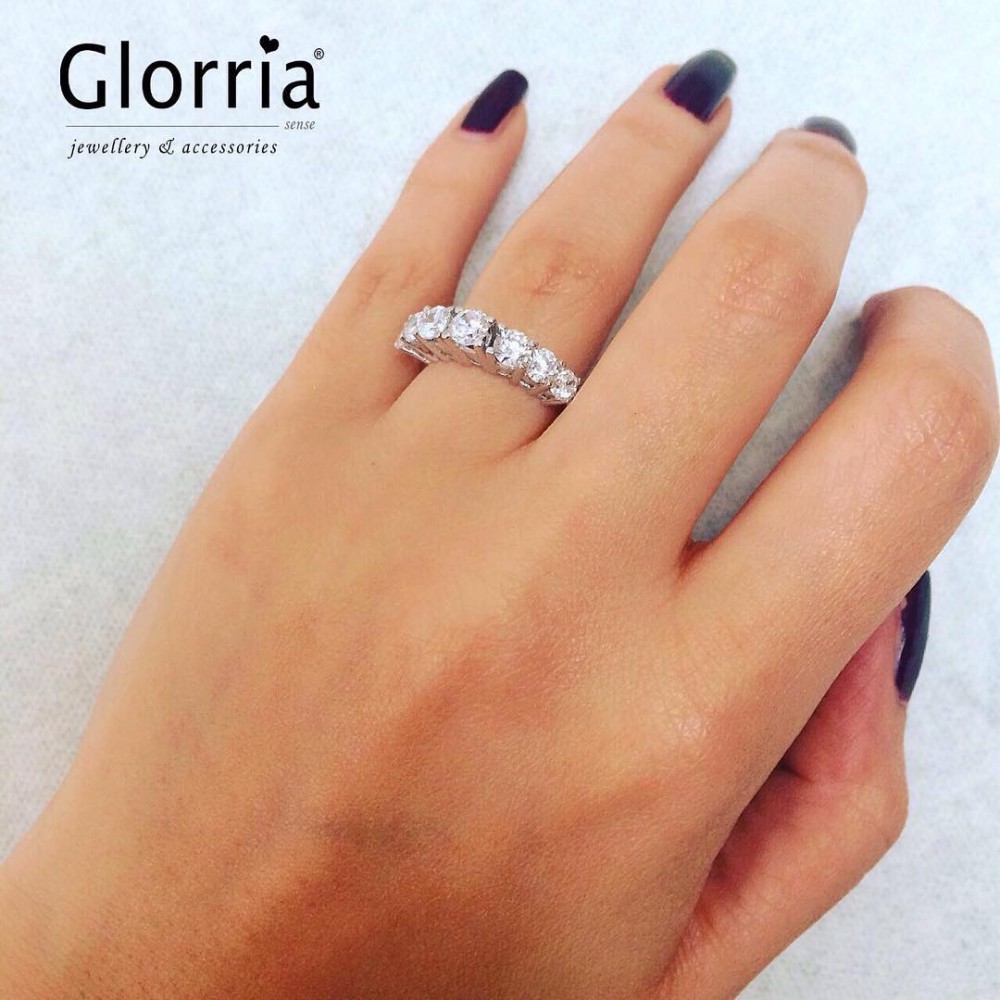 Glorria 14k Solid Gold 7 Pave Fantasy Ring