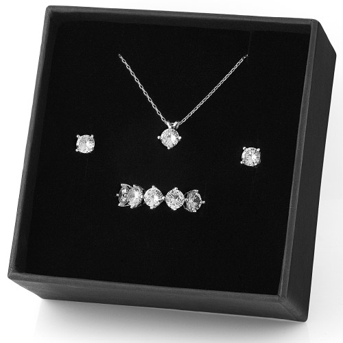 Glorria 925k Sterling Silver Five Stone Pave Combine Glorria 925k Sterling Silver Five Stone Pave Combine