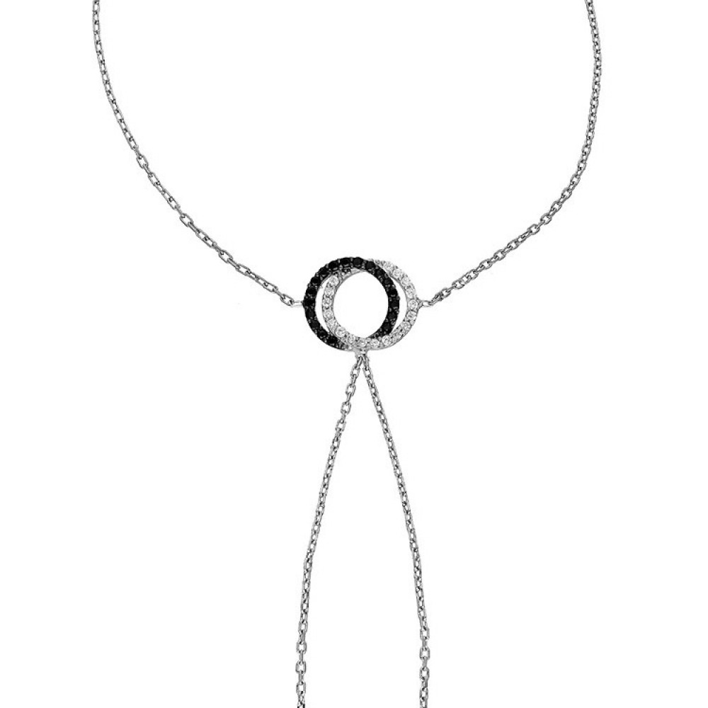 Glorria 925k Sterling Silver Double Circle Shahmaran