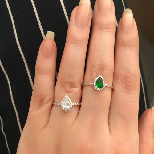 Glorria 925k Sterling Silver Drop Anthurage Ring Glorria 925k Sterling Silver Drop Anthurage Ring