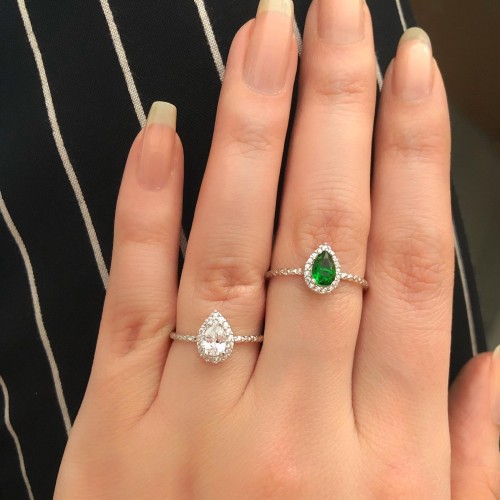 Glorria 925k Sterling Silver Drop Anthurage Ring Glorria 925k Sterling Silver Drop Anthurage Ring