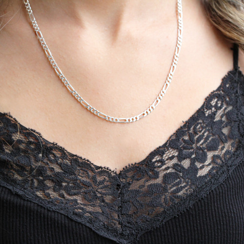 Glorria 925k Sterling Silver Figaro Chain Glorria 925k Sterling Silver Figaro Chain