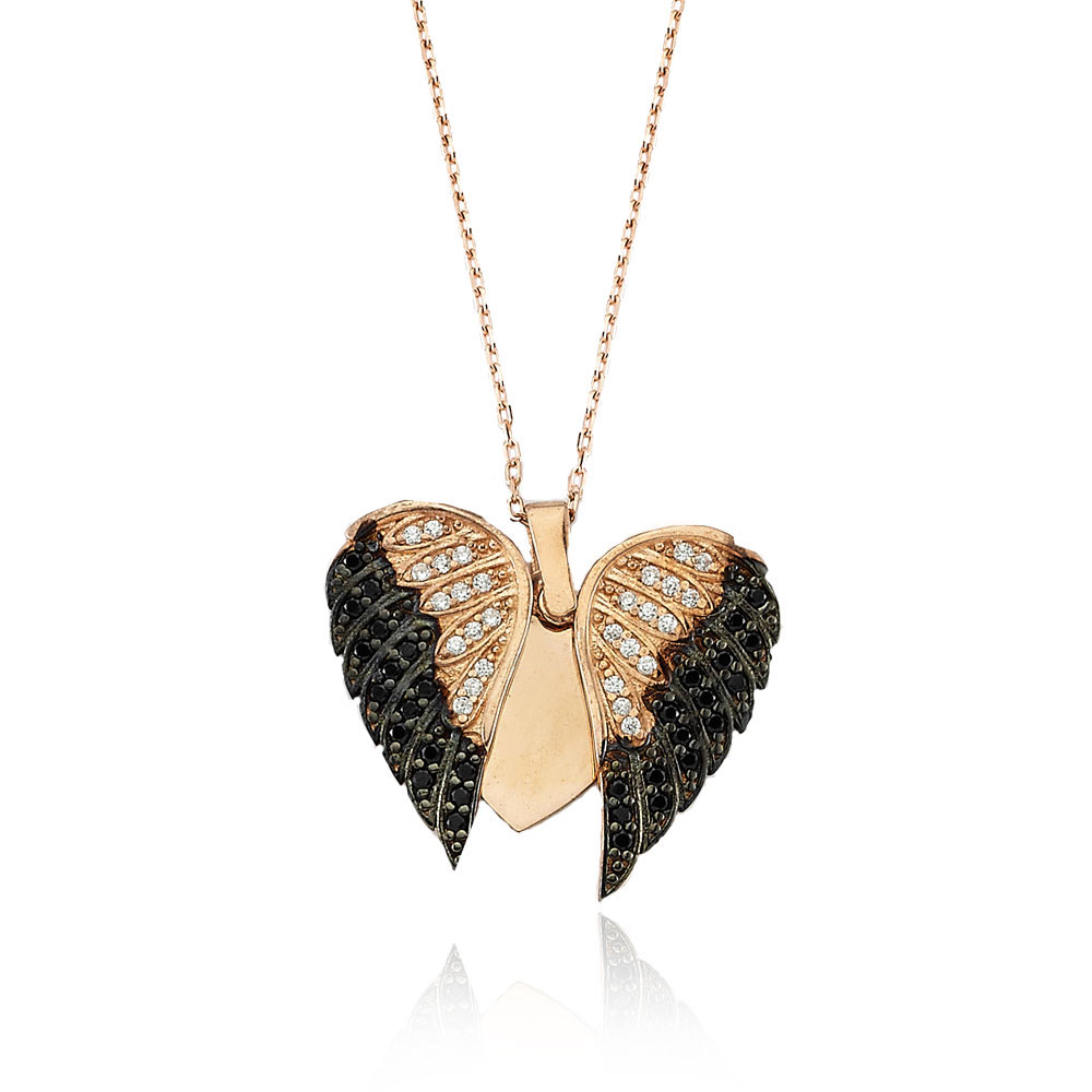 Glorria 925k Sterling Silver Wings Necklace