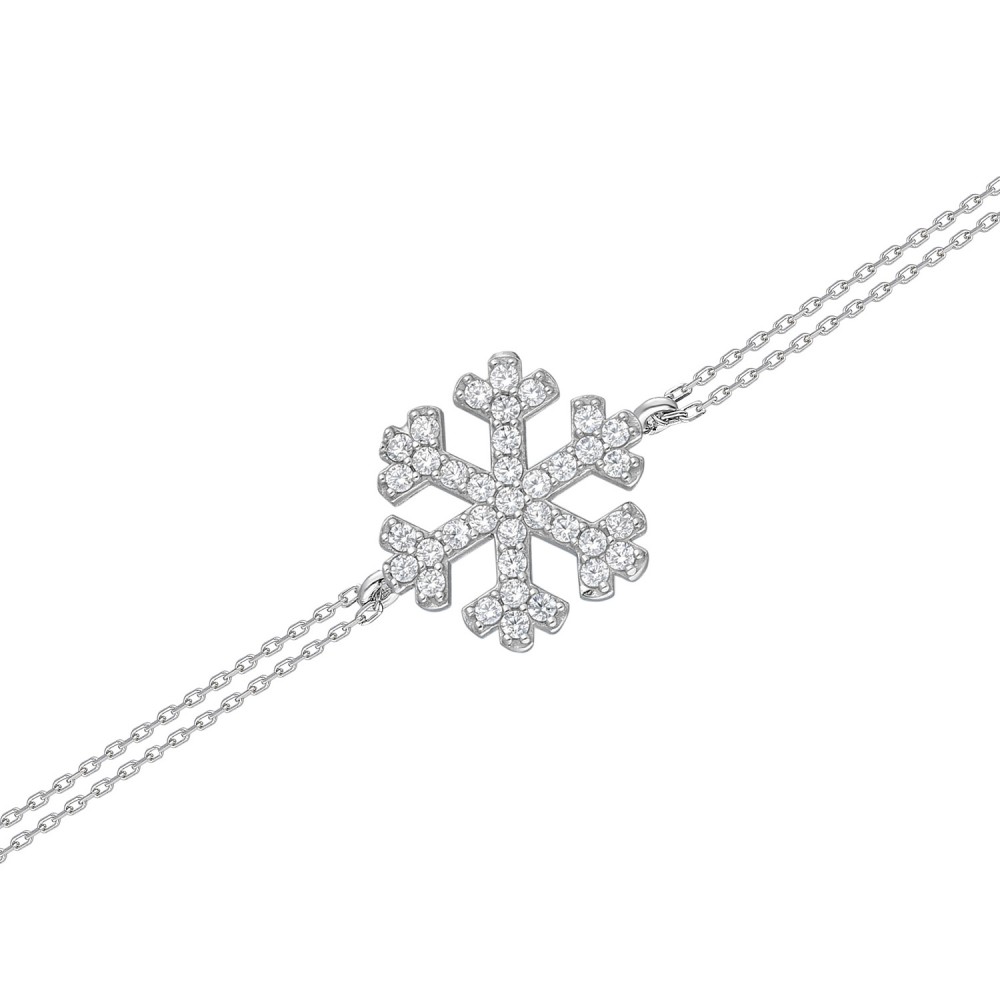 Glorria 925k Sterling Silver Snowflake Bracelet