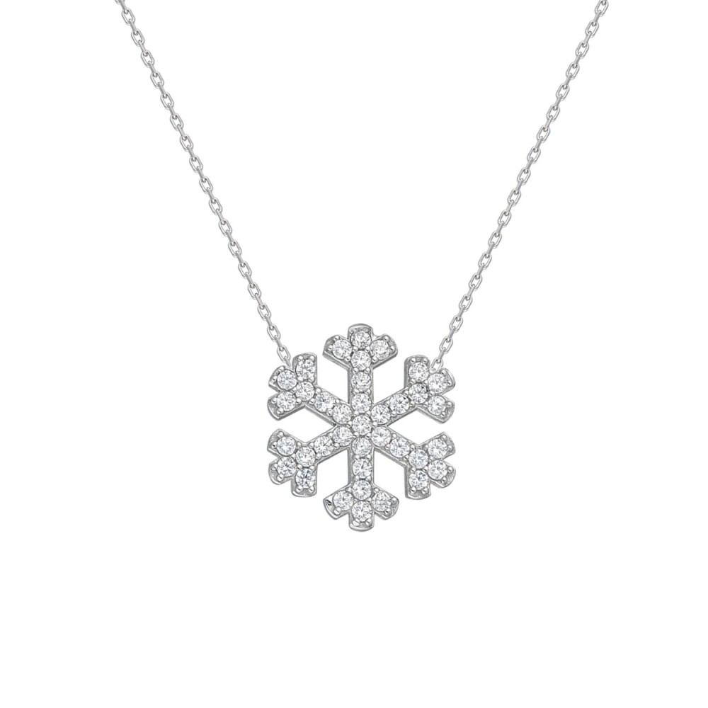 Glorria 925k Sterling Silver Snowflake Necklace, Bracelet, Earrings, Flower Gift Set