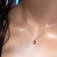 Glorria 925k Sterling Silver Red Drop Necklace