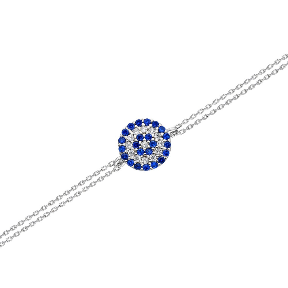 Glorria 925k Sterling Silver Evil Eye Bead Bracelet