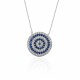 Glorria 925k Sterling Silver Evil Eye Necklace, Earrings, Flower Gift Set