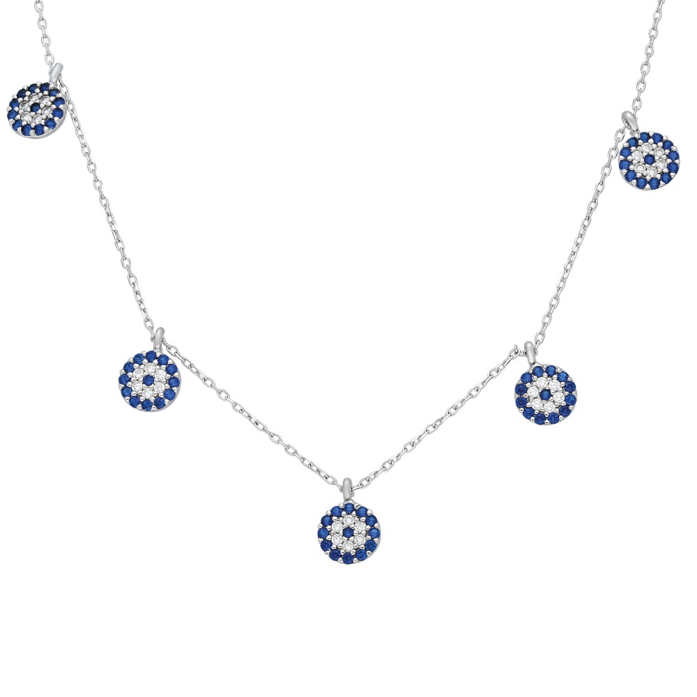 Glorria 925k Sterling Silver Evil Eye Bead Chance Necklace
