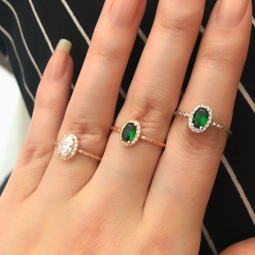 Glorria 925k Sterling Silver Oval Anthurage Ring Glorria 925k Sterling Silver Oval Anthurage Ring