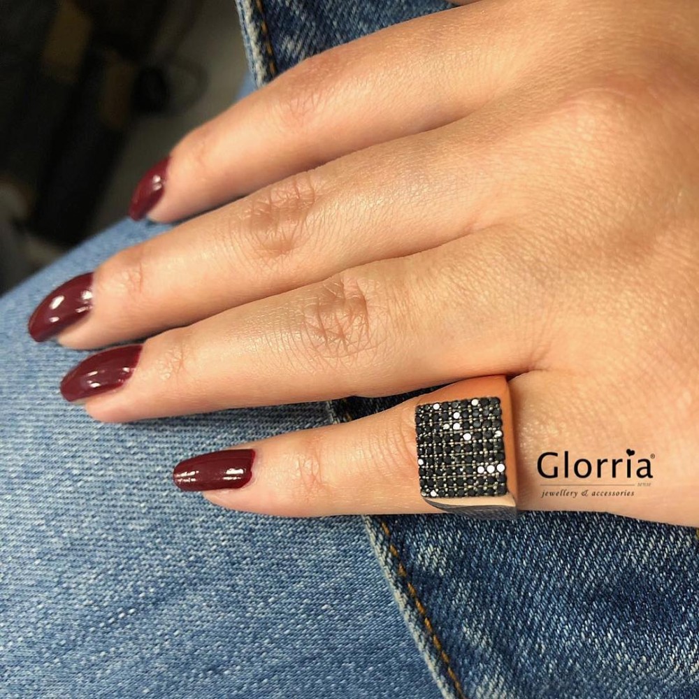 Glorria 925k Sterling Silver Pave Knight Ring