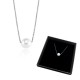 Glorria 925k Sterling Silver Single Pearl Necklace