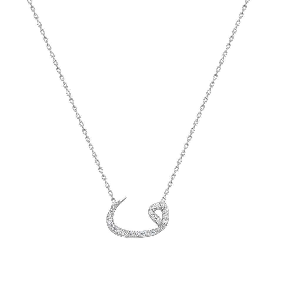 Glorria 925k Sterling Silver Vav Necklace