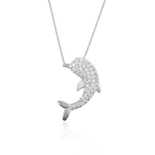 Glorria 925k Sterling Silver Dolphin Necklace Glorria 925k Sterling Silver Dolphin Necklace