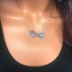 Glorria 925k Sterling Silver Personalized Date Infinity Silver Necklace GLR559