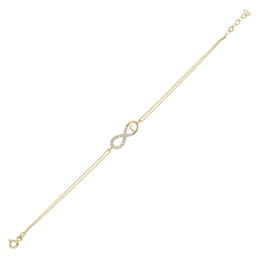 Glorria 14k Solid Gold Infinity Bracelet