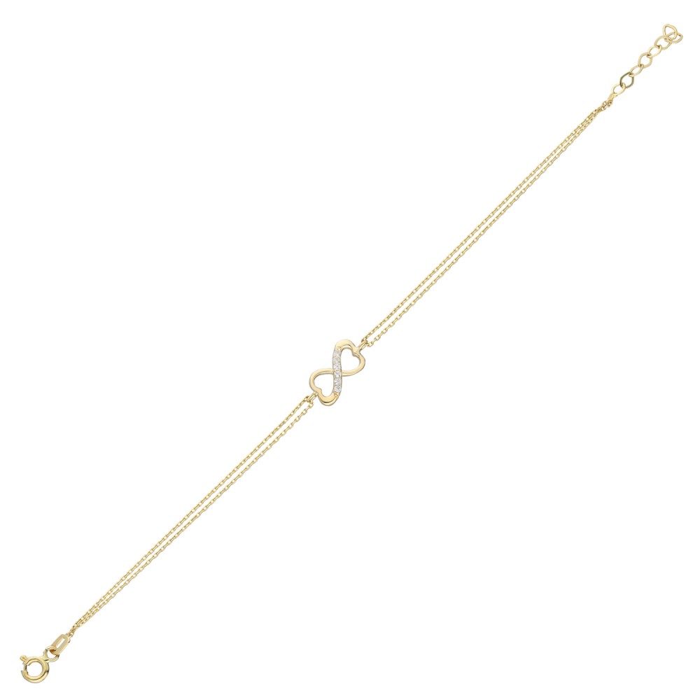 Glorria 14k Solid Gold Infinity Bracelet