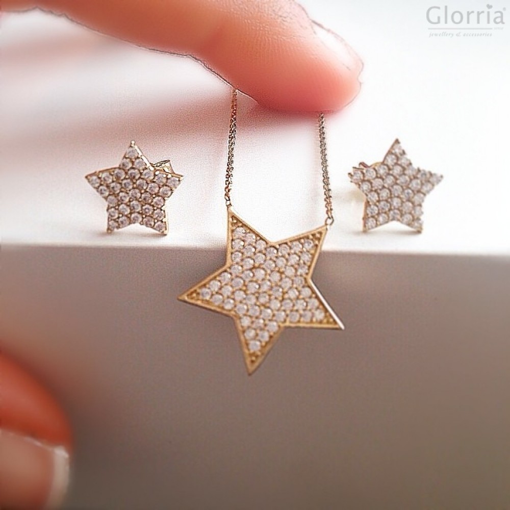 Glorria 14k Solid Gold Star Earring