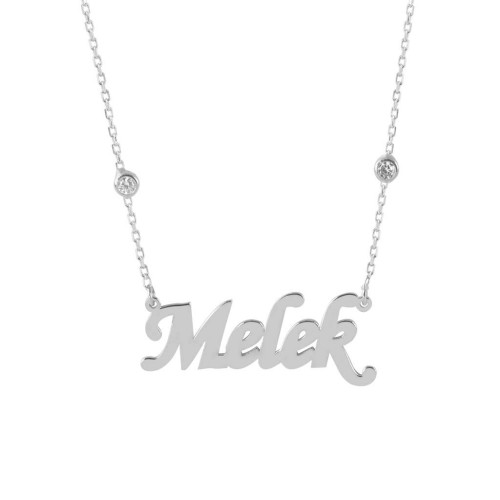 Glorria 925k Sterling Silver Personalized Name Silver Necklace GLR508 Glorria 925k Sterling Silver Personalized Name Silver Necklace GLR508