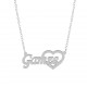 Glorria 925k Sterling Silver Personalized Name Heart Silver Necklace GLR534