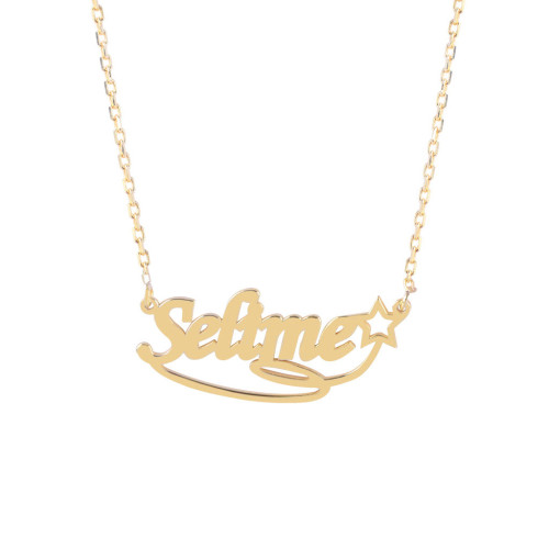 Glorria 925k Sterling Silver Personalized Name Star Silver Necklace GLR527 Glorria 925k Sterling Silver Personalized Name Star Silver Necklace GLR527