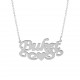 Glorria 925k Sterling Silver Personalized Name Heart Silver Necklace GLR532