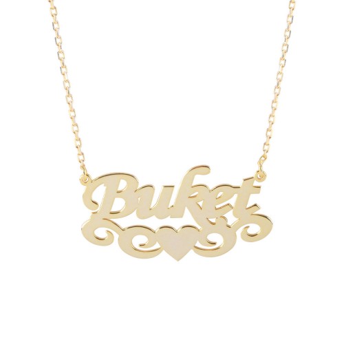 Glorria 925k Sterling Silver Personalized Name Heart Silver Necklace GLR532 Glorria 925k Sterling Silver Personalized Name Heart Silver Necklace GLR532