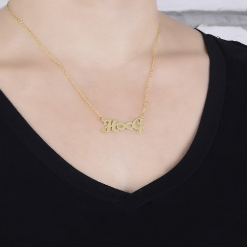 Glorria 925k Sterling Silver Personalized Letter Silver Necklace GLR505 Glorria 925k Sterling Silver Personalized Letter Silver Necklace GLR505