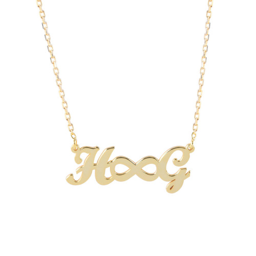 Glorria 925k Sterling Silver Personalized Letter Silver Necklace GLR505 Glorria 925k Sterling Silver Personalized Letter Silver Necklace GLR505