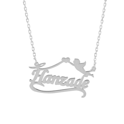 Glorria 925k Sterling Silver Personalized Name Silver Necklace GLR526 Glorria 925k Sterling Silver Personalized Name Silver Necklace GLR526