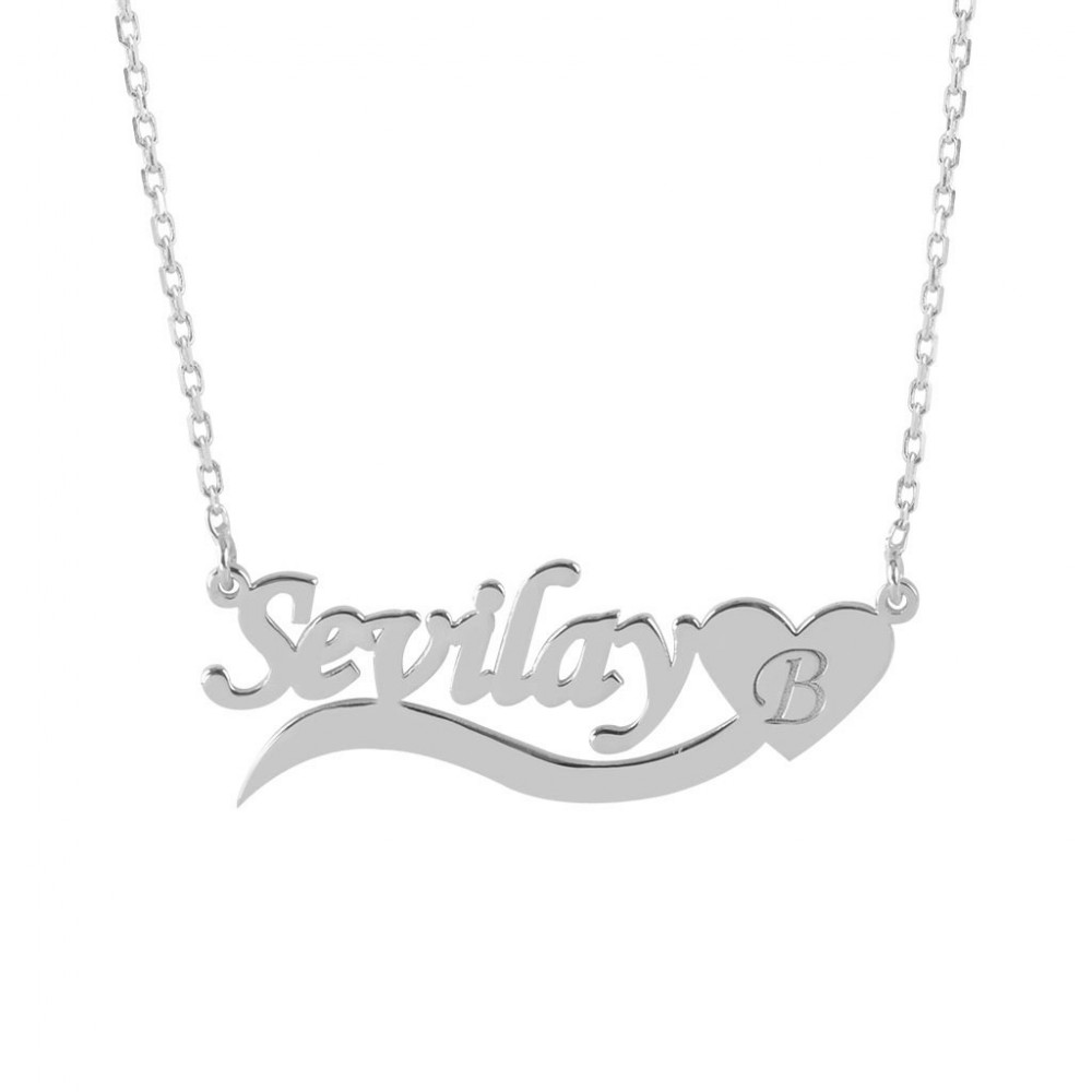 Glorria 925k Sterling Silver Personalized Name Silver Necklace GLR531