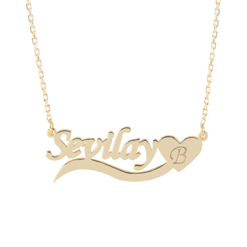 Glorria 925k Sterling Silver Personalized Name Silver Necklace GLR531 Glorria 925k Sterling Silver Personalized Name Silver Necklace GLR531