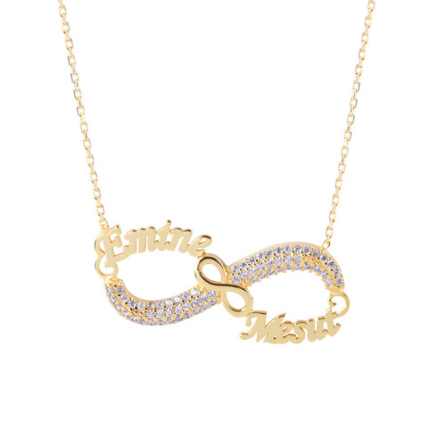 Glorria 925k Sterling Silver Personalized Name Infinity Silver Necklace GLR549 Glorria 925k Sterling Silver Personalized Name Infinity Silver Necklace GLR549