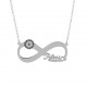 Glorria 925k Sterling Silver Personalized Name Infinity Silver Necklace GLR562