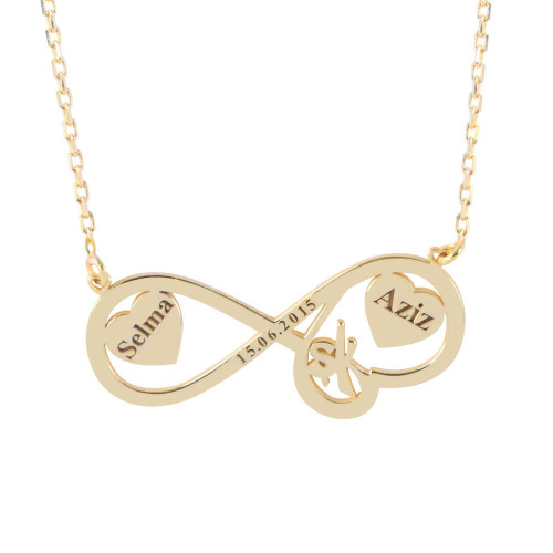 Glorria 925k Sterling Silver Personalized Name Infinity Silver Necklace GLR564 Glorria 925k Sterling Silver Personalized Name Infinity Silver Necklace GLR564