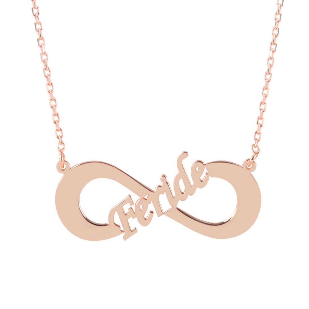 Glorria 925k Sterling Silver Personalized Name Infinity Silver Necklace GLR558