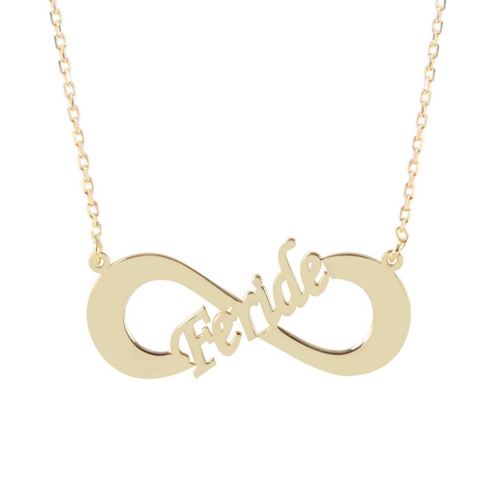 Glorria 925k Sterling Silver Personalized Name Infinity Silver Necklace GLR558