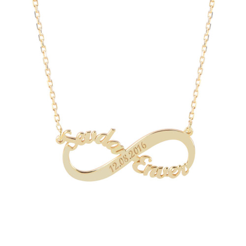 Glorria 925k Sterling Silver Personalized Name Infinity Silver Necklace GLR553 Glorria 925k Sterling Silver Personalized Name Infinity Silver Necklace GLR553