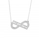 Glorria 925k Sterling Silver Personalized Date Infinity Silver Necklace GLR559