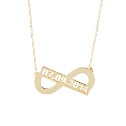 Glorria 925k Sterling Silver Personalized Date Infinity Silver Necklace GLR559 Glorria 925k Sterling Silver Personalized Date Infinity Silver Necklace GLR559