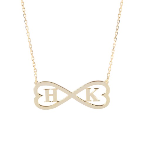 Glorria 925k Sterling Silver Personalized Letter Infinity Silver Necklace GLR567 Glorria 925k Sterling Silver Personalized Letter Infinity Silver Necklace GLR567