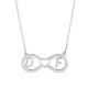 Glorria 925k Sterling Silver Personalized Letter Infinity Silver Necklace GLR560