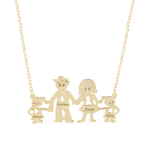 Glorria 925k Sterling Silver Personalized Name Family Silver Necklace GLR708 Glorria 925k Sterling Silver Personalized Name Family Silver Necklace GLR708