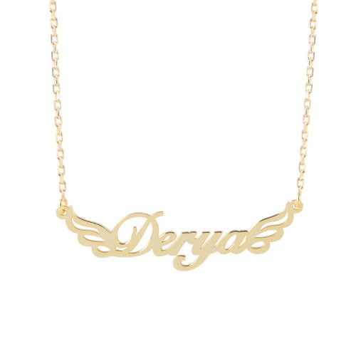 Glorria 925k Sterling Silver Personalized Name Wing Silver Necklace GLR536 Glorria 925k Sterling Silver Personalized Name Wing Silver Necklace GLR536